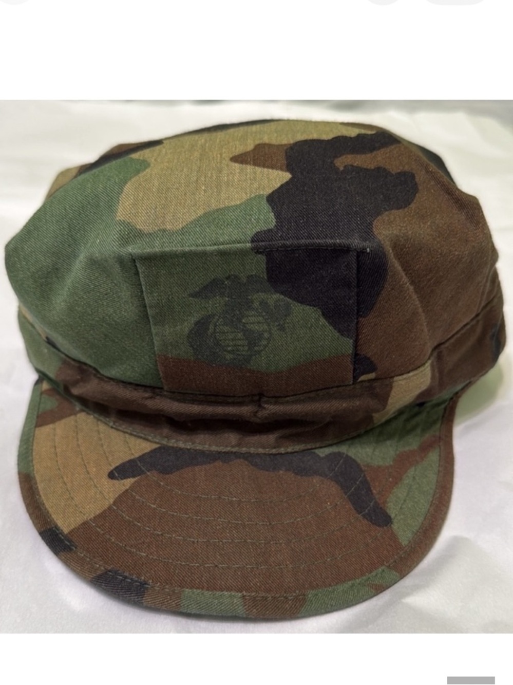 Atlas Headgear US Woodland Camo Marine Corps Utility Cover w Emblem Size Small